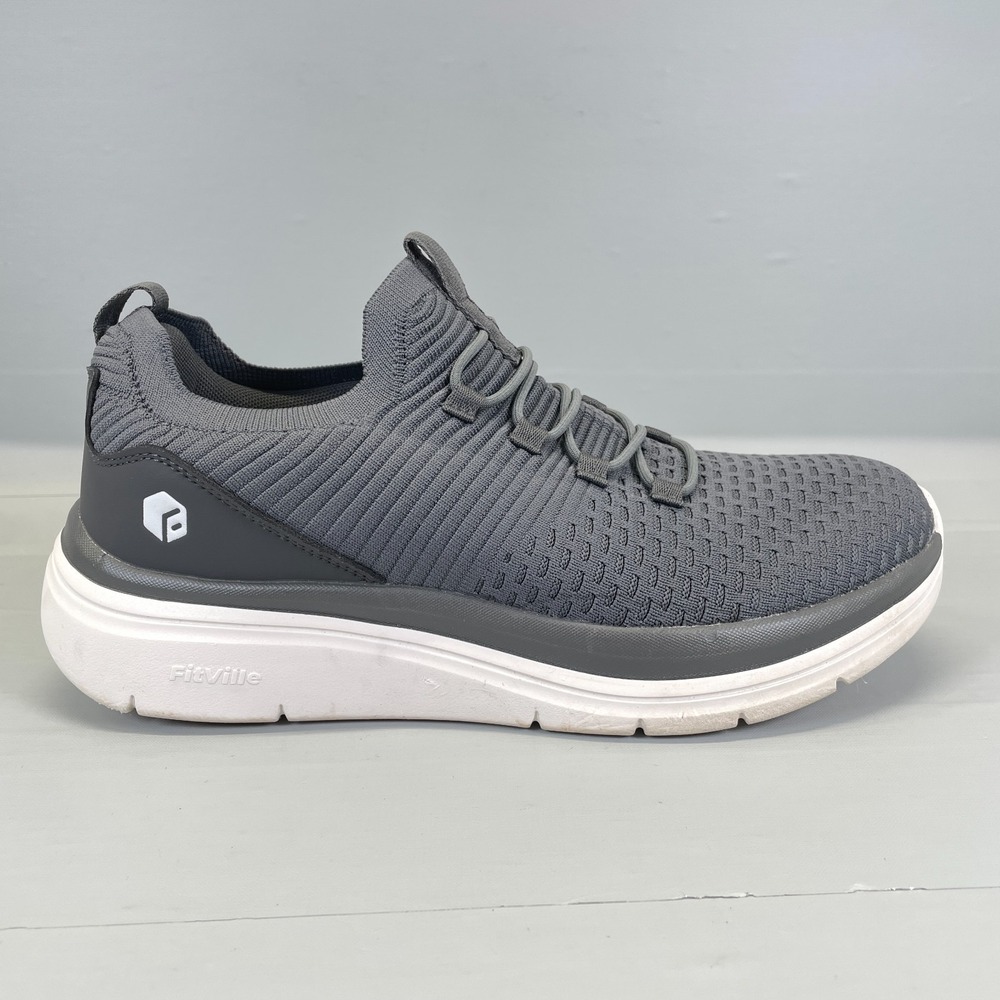 FitVille Cloud Wanderer V4 Shoes Mens Size 11 Wide Gray Mesh Slip On Sneakers
